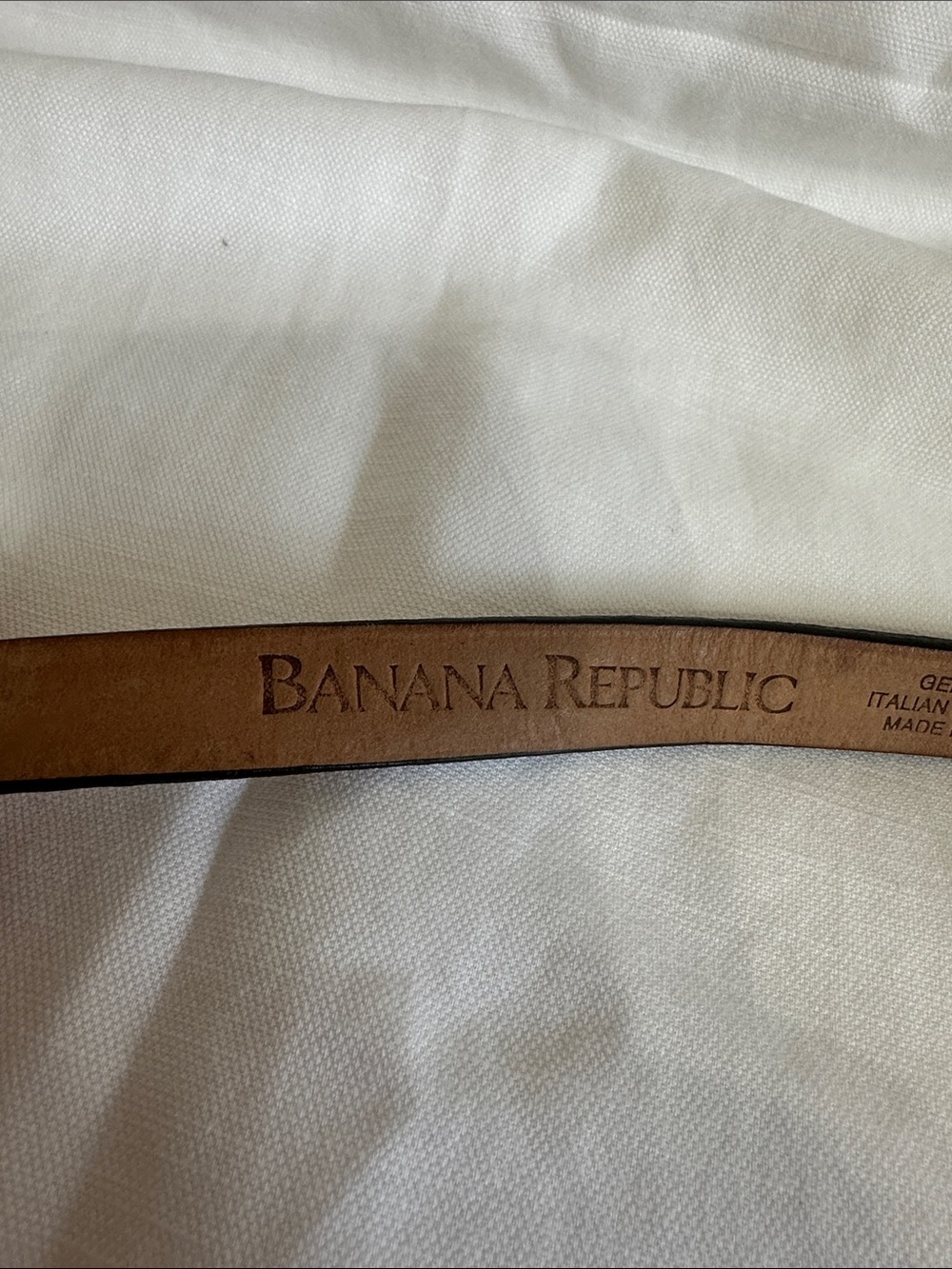 Banana Republic Snakeskin-Pattern Leather Belt - Beige & Brown - Picture 2 of 8